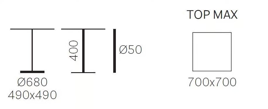 LAJA 5420 H400 | Square table - kép 4