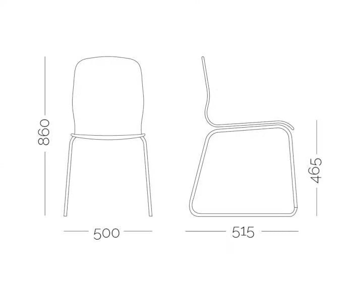 SEDIA GLAMOUR | Sled base chair - kép 2