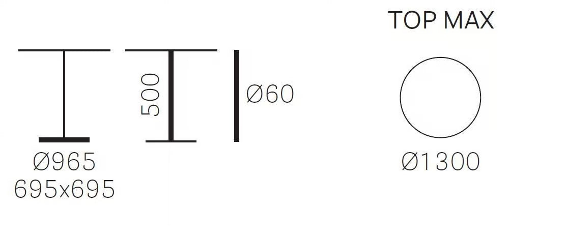 YPSILON 4 4795 H500 | Round table - kép 3