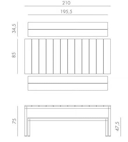 SET RIO BENCH ALU - Basic Collection Kft.